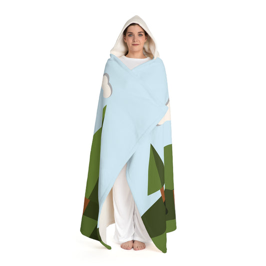 “Tranquil Forest” Hooded Sherpa Blanket | Wrapped in Nature's Luxury