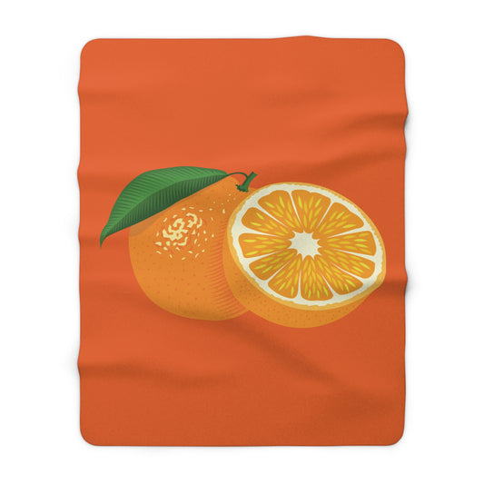 “Citrus Bliss” Sherpa Fleece Blanket | A Slice of Cozy Sunshine