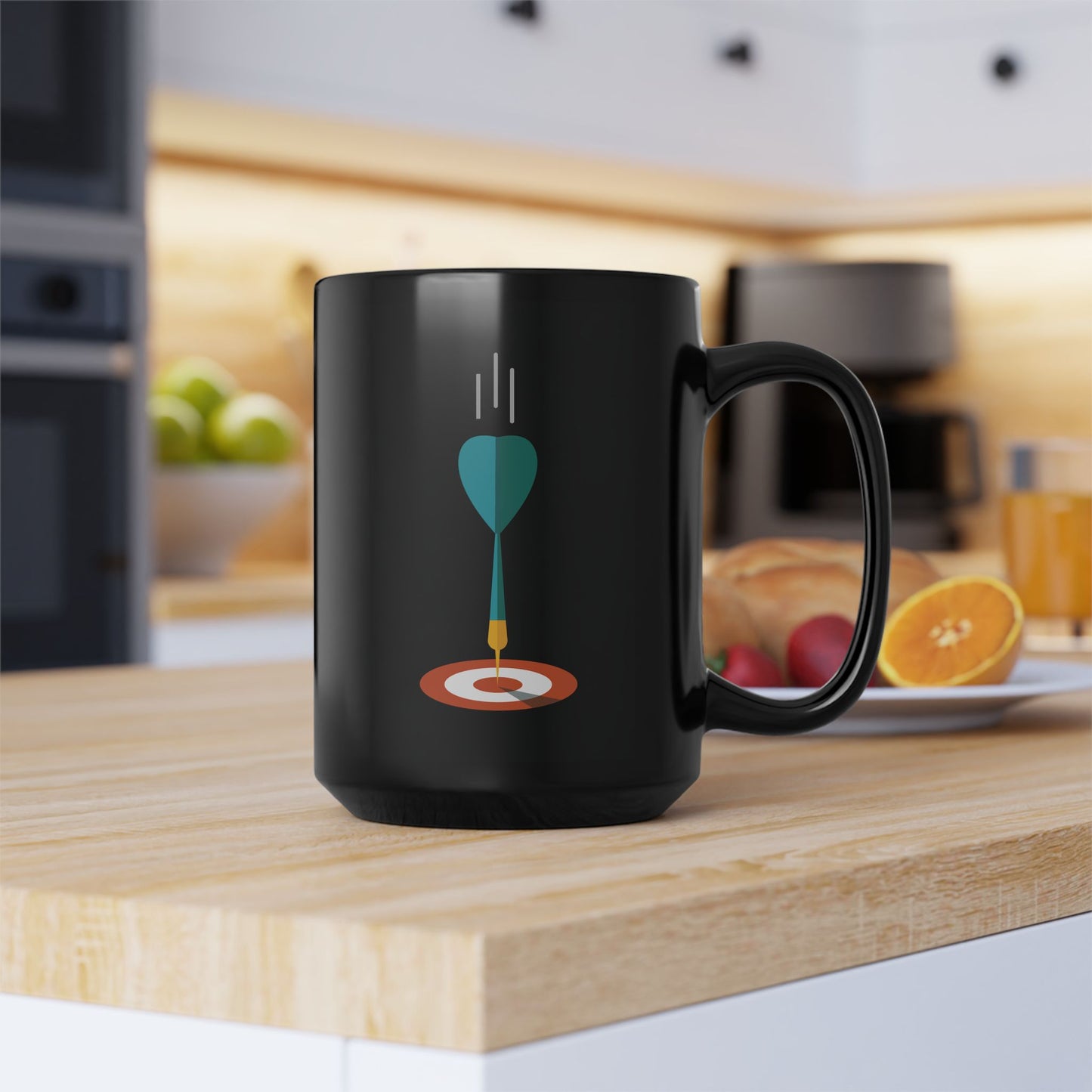 Aim High | Black Mug With Business Target Design | Your Daily Motivation Brew