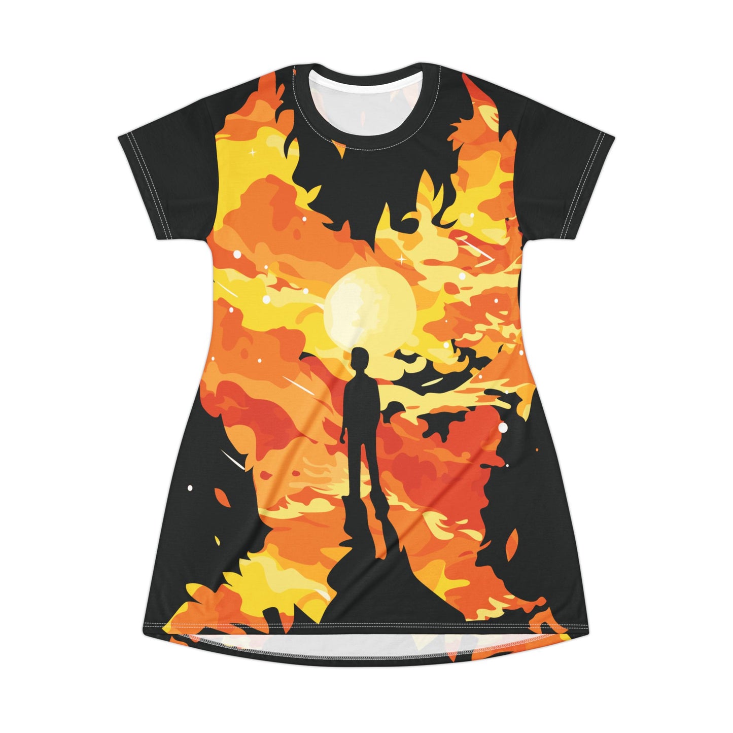 T-Shirt Dress | Burning Flame Within | Bold & Inspiring Streetwear