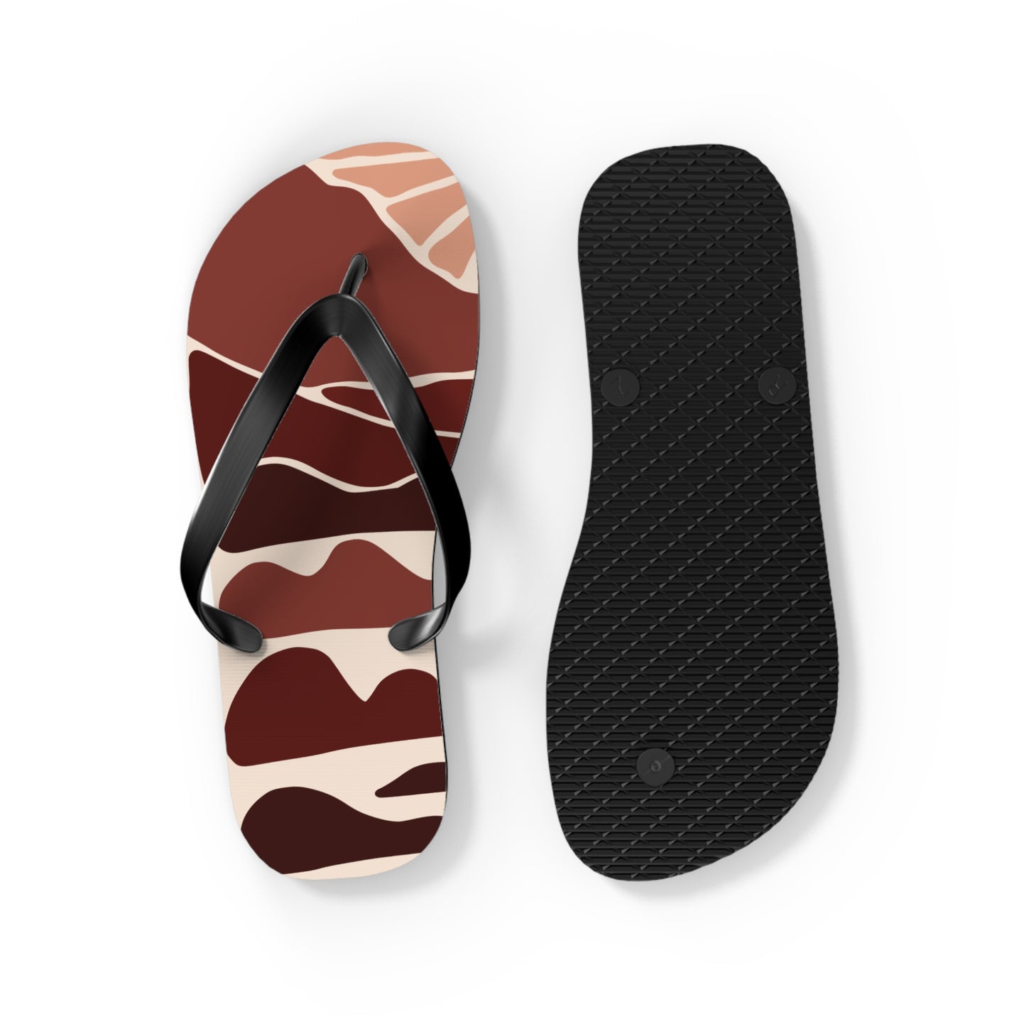 SolMori | Minimalist Flip-Flops with Abstract Sun & Mountain Print