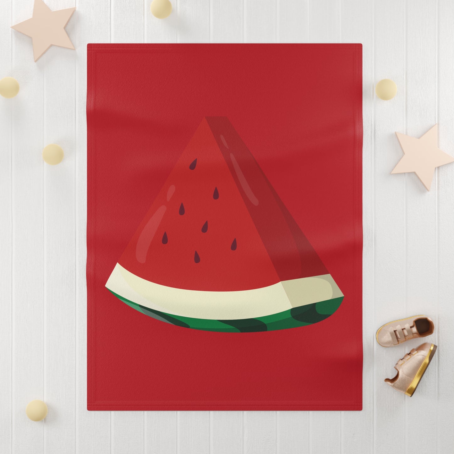 “Sweet Melon Slice” Baby Blanket | Soft Fleece Fruit Pattern