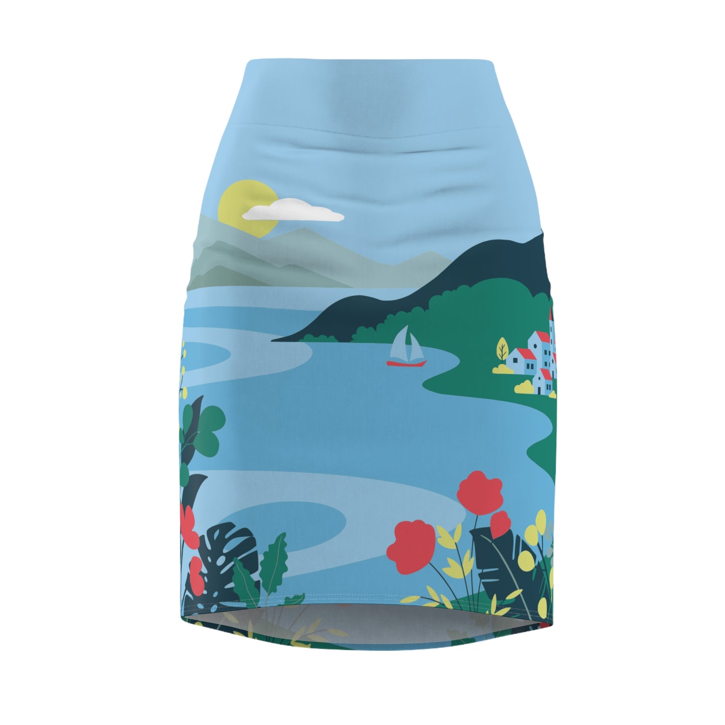 Village by the Mountain | Elegant Pencil Skirt