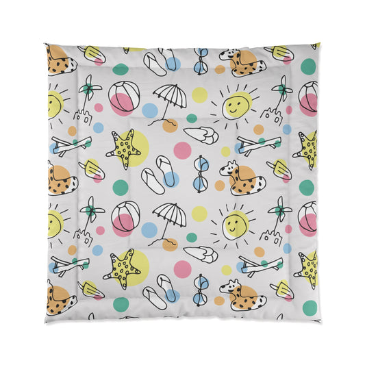 Summer Doodle Dreams | Fun Summer Doodle Comforter