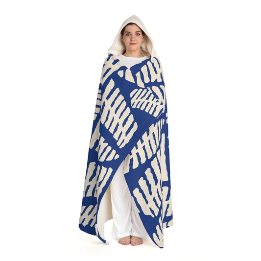 "Abstract Stillness" Hooded Sherpa Blanket | Cozy Elegance in Artistic Form