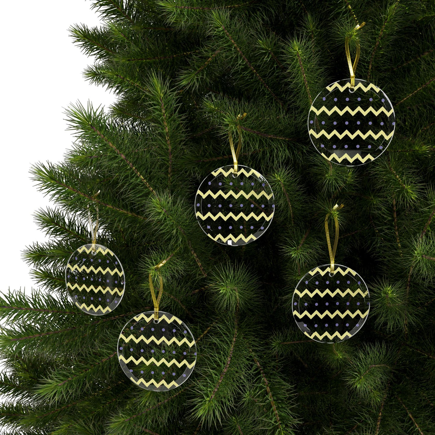 Minimalist Chevron Glass Ornament | Rhythm in Simplicity