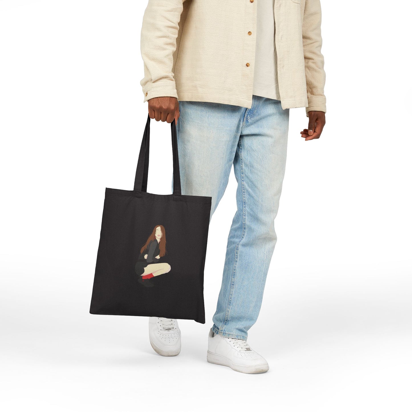 Artistic Girl Posing | Cotton Canvas Tote Bag