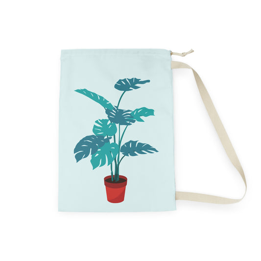 Large Laundry Bag | Green Monstera Plant Design
