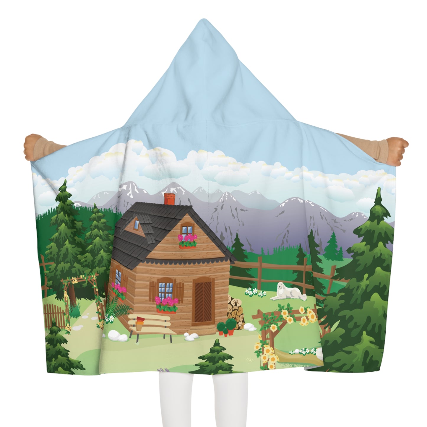 Kids Hooded Towel | Cozy Cabin in the Forest | Holiday Magic for Little Ones