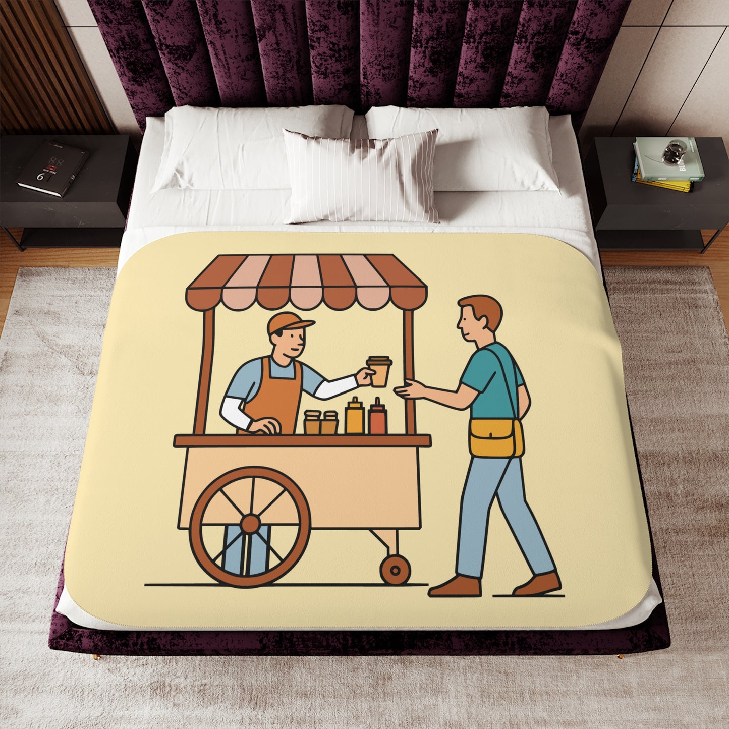 “Street Food Comfort” Sherpa Blanket | Cozy Bite of Urban Culture