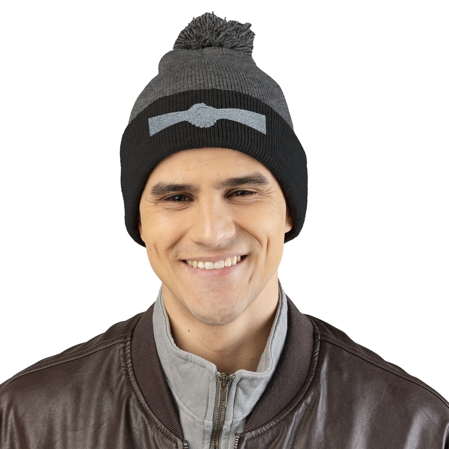 “Hold My Hand” Pom-Pom Beanie | Minimalist Warmth With Meaning