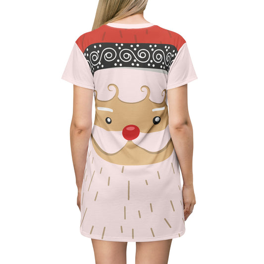 Santa Claus Vibes | Festive T-Shirt Dress for a Fun and Cozy Christmas Season