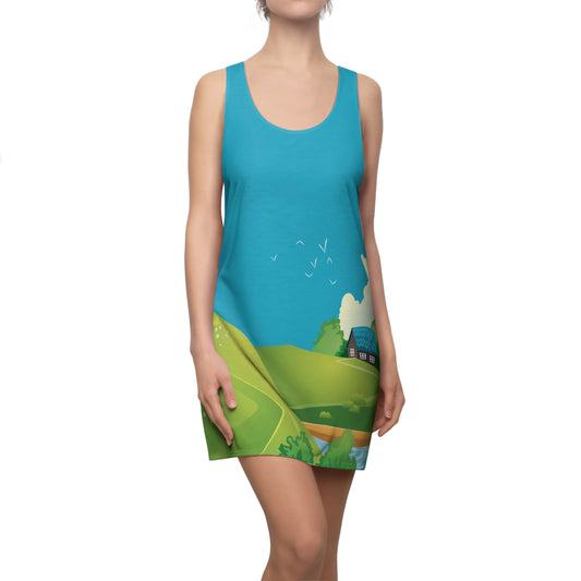 Racerback Dress | Tranquil Green Scenery by the Lake | Fun & Inspiring Fashion