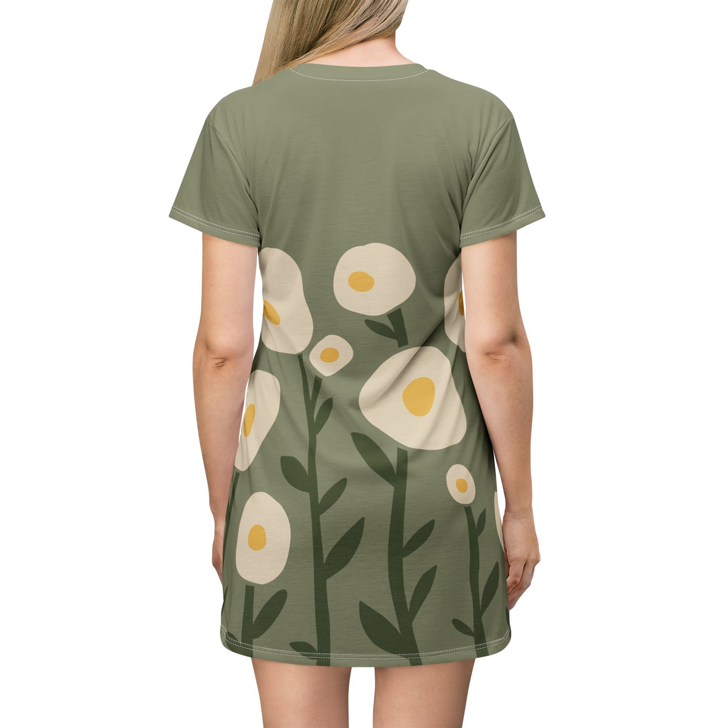 Fried Egg Bloom T-Shirt Dress | Whimsical & Minimal Style