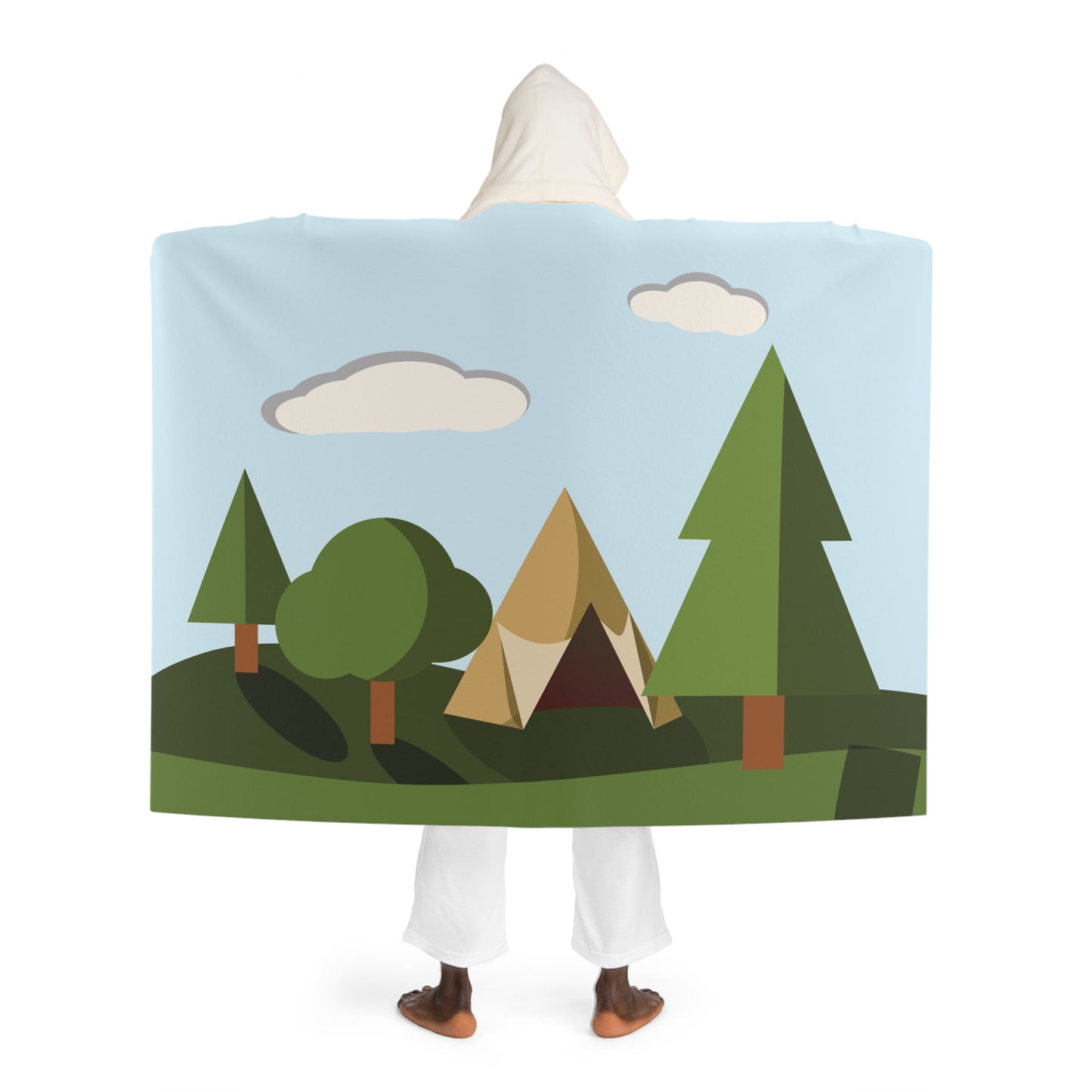 “Tranquil Forest” Hooded Sherpa Blanket | Wrapped in Nature's Luxury