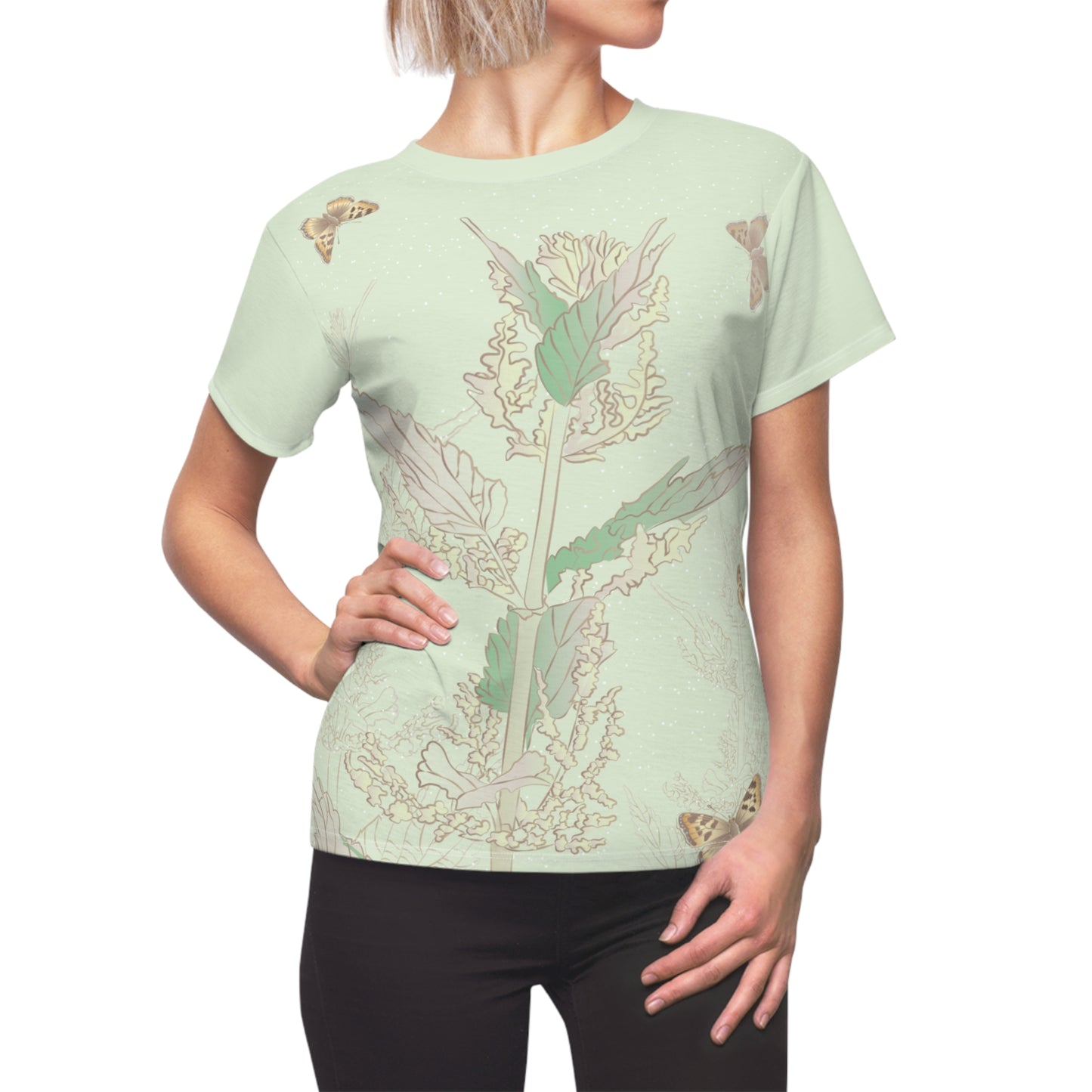 Nettle & Butterflies Tee | Whisper of Nature Elegance
