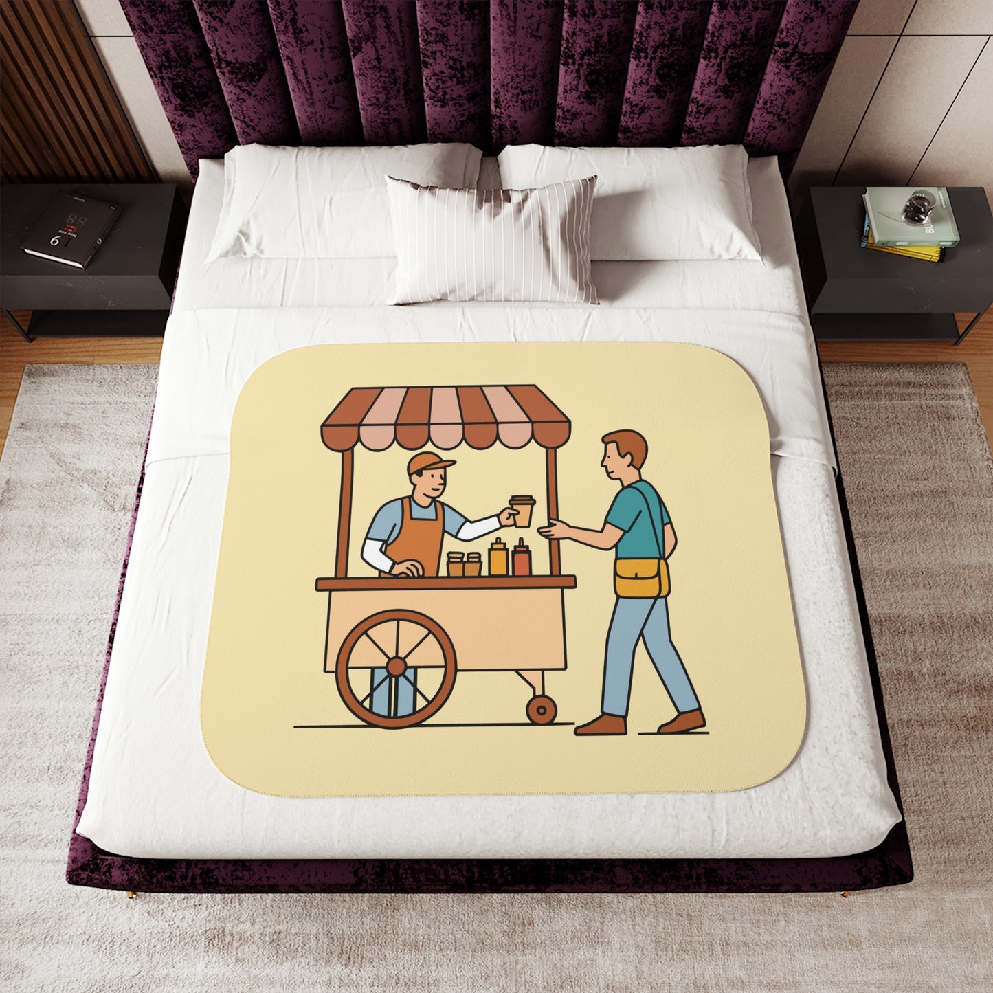“Street Food Comfort” Sherpa Blanket | Cozy Bite of Urban Culture