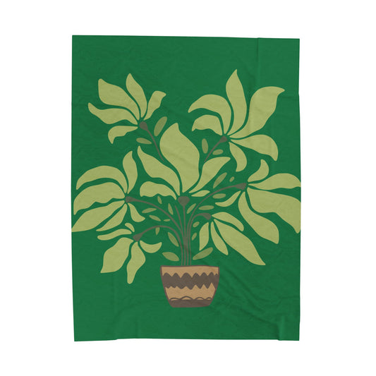 Velveteen Plush Blanket | A Quiet Green Corner