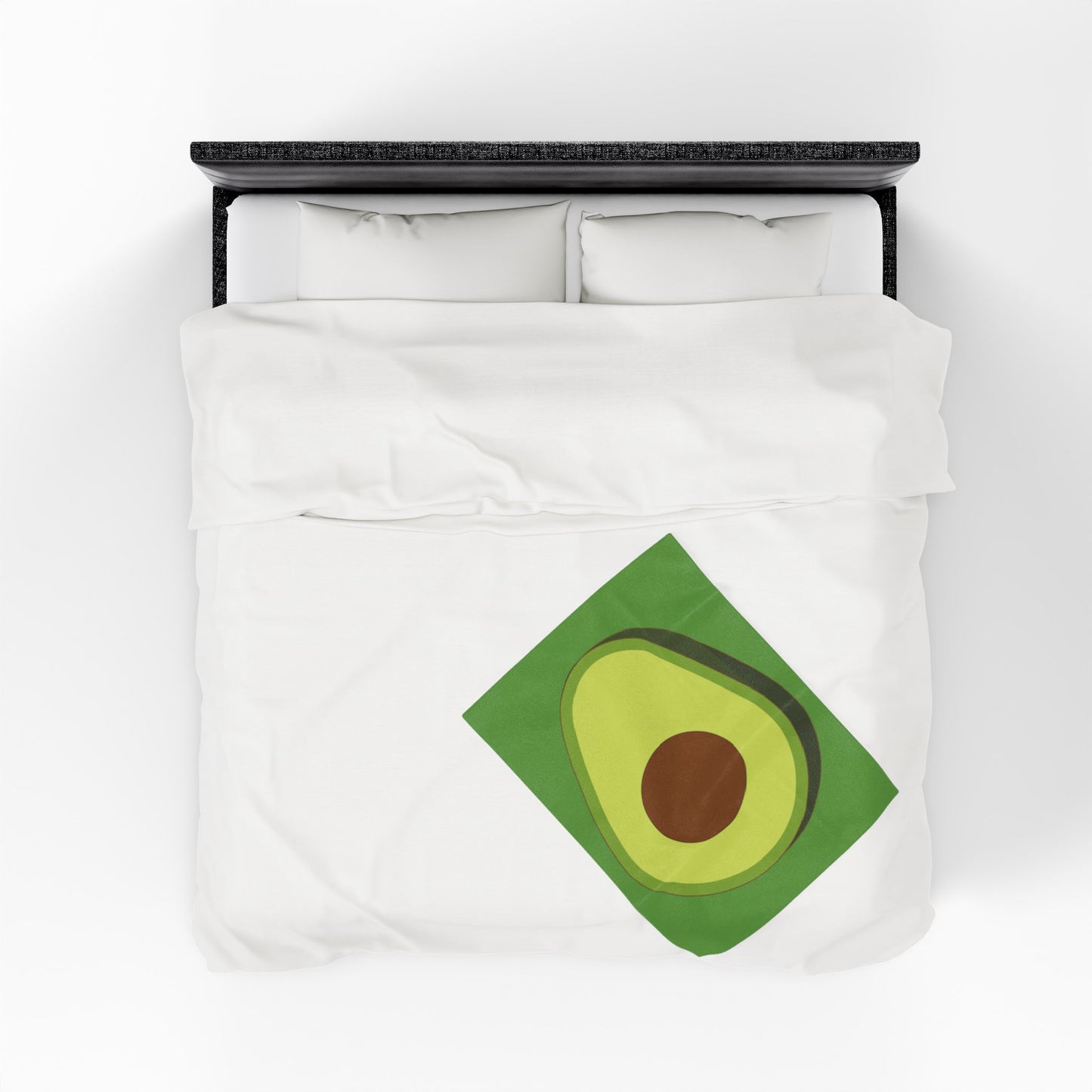 Velveteen Plush Blanket | Halved Avocado Design for Cozy Luxe Comfort