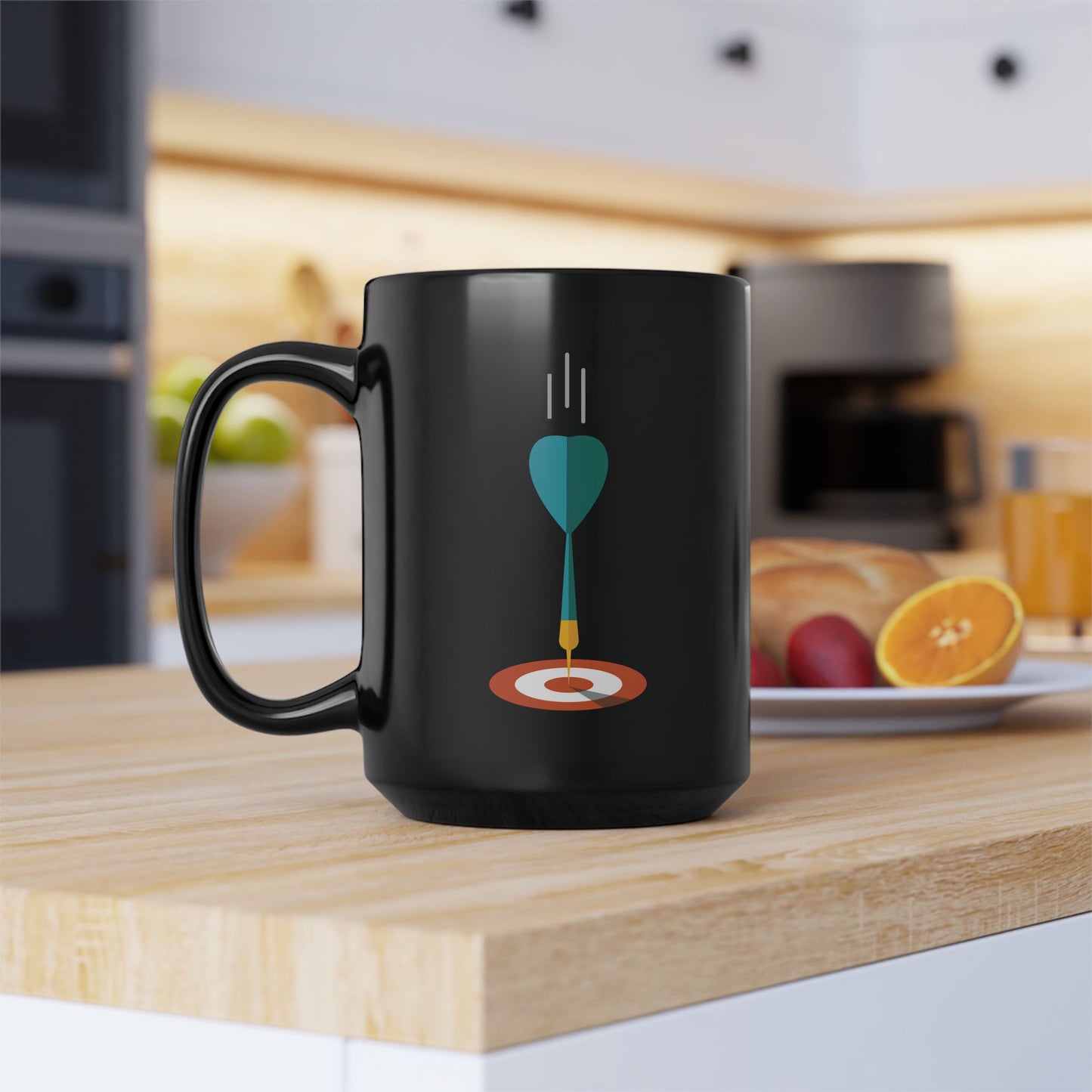 Aim High | Black Mug With Business Target Design | Your Daily Motivation Brew