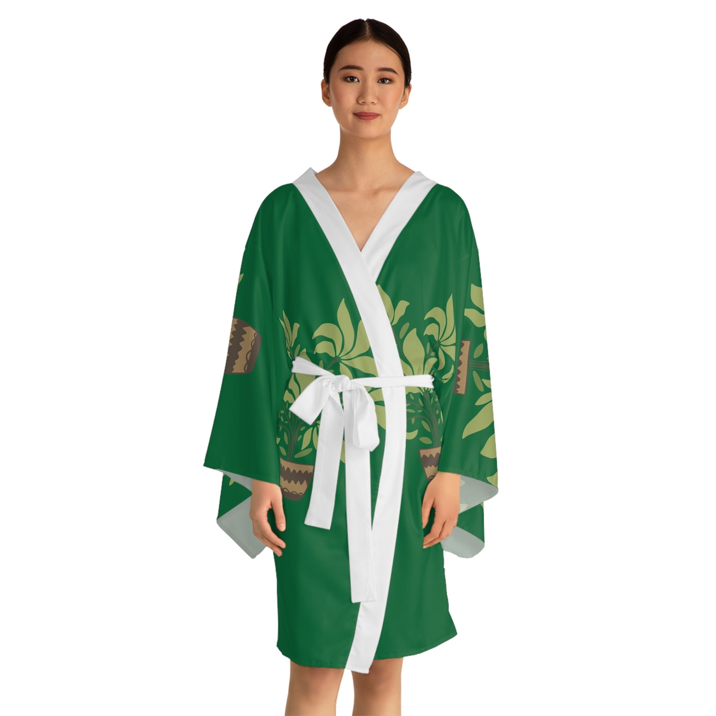 Unisex Long-Sleeve Kimono | Green Serenity