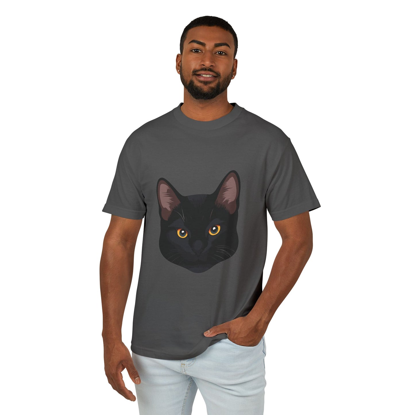 Black Cat Graphic Tee | Stare Me Down | Cool & Cute on the Front