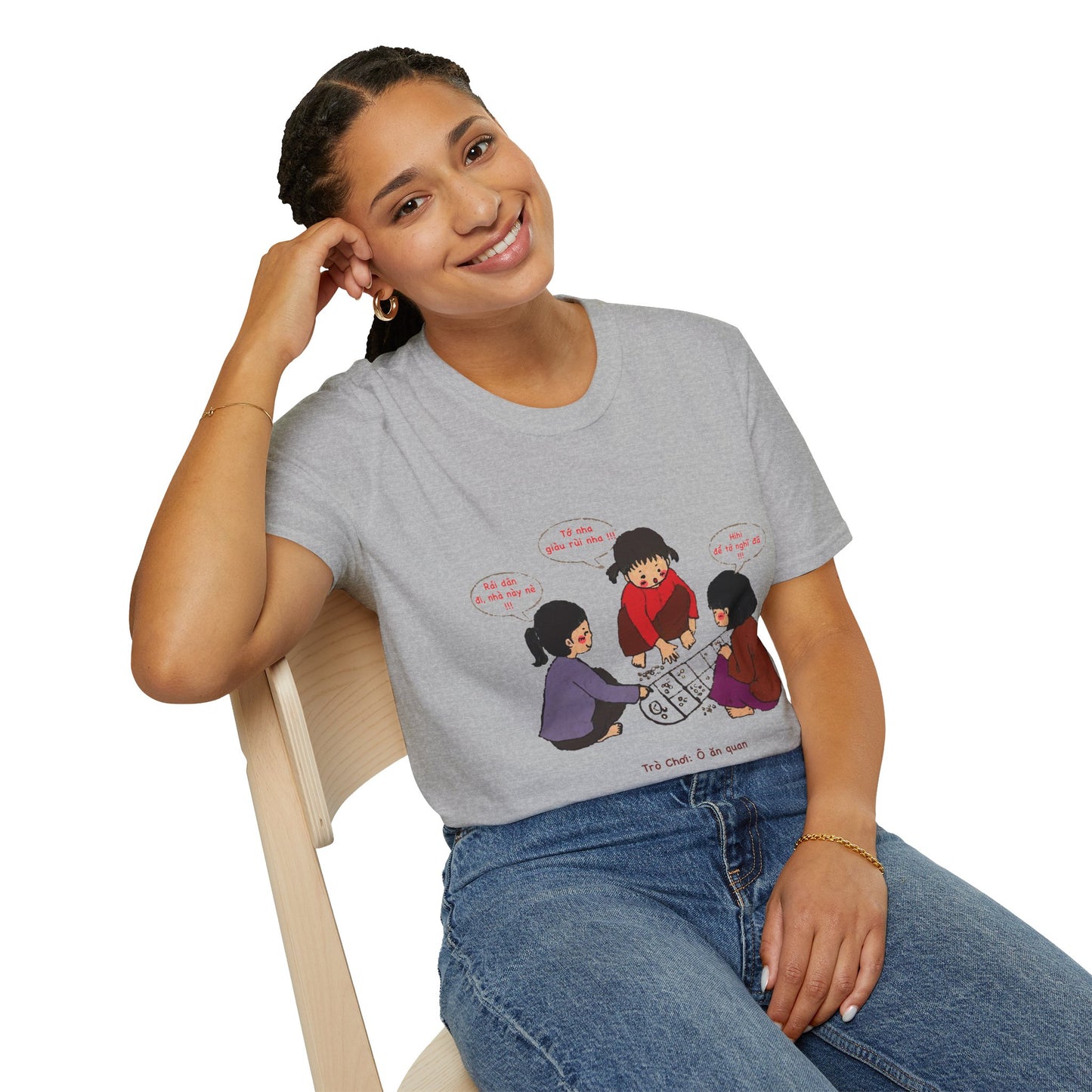Unisex Softstyle Tee | "O An Quan" | Vietnamese Childhood Board Game Tee