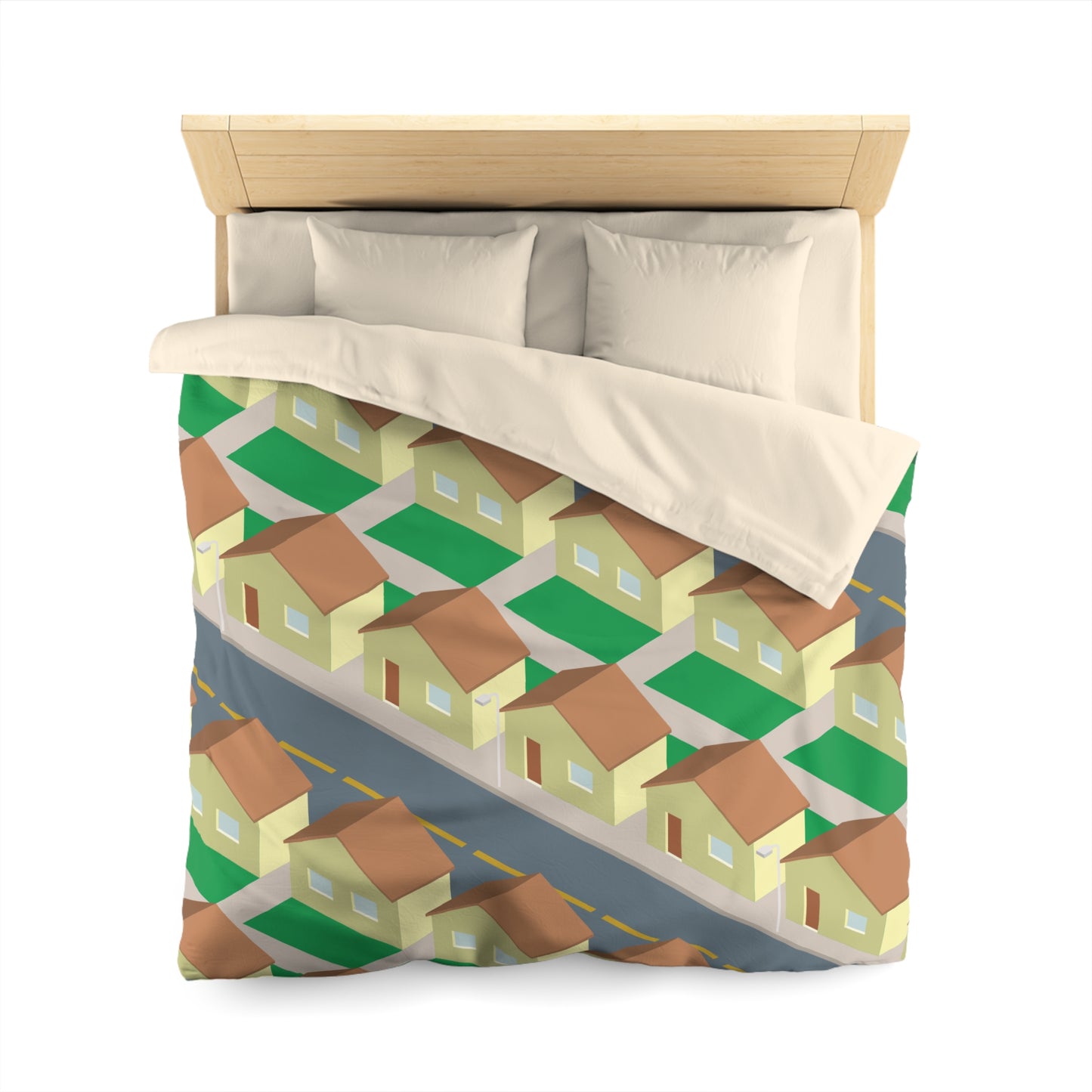 “Urban House View” Microfiber Duvet Cover | Where Architecture Meets Comfort