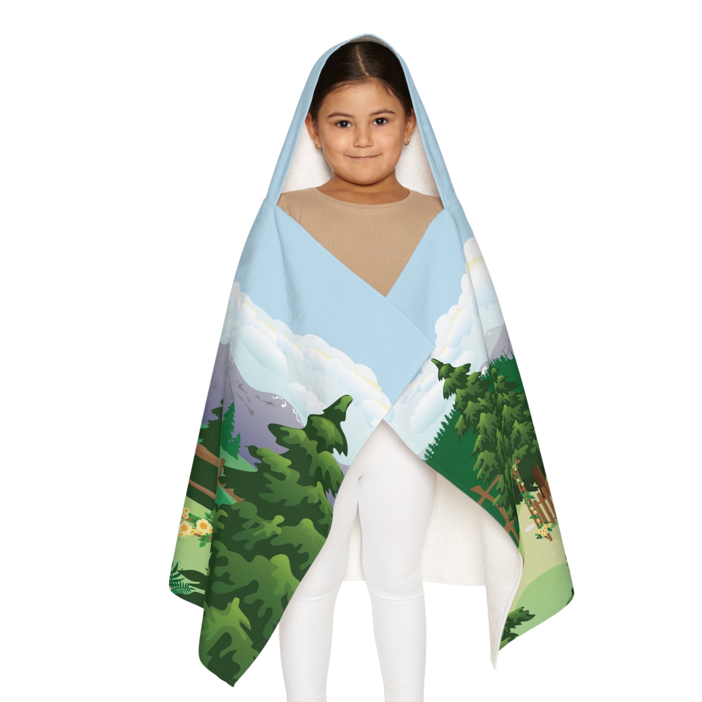 Kids Hooded Towel | Cozy Cabin in the Forest | Holiday Magic for Little Ones