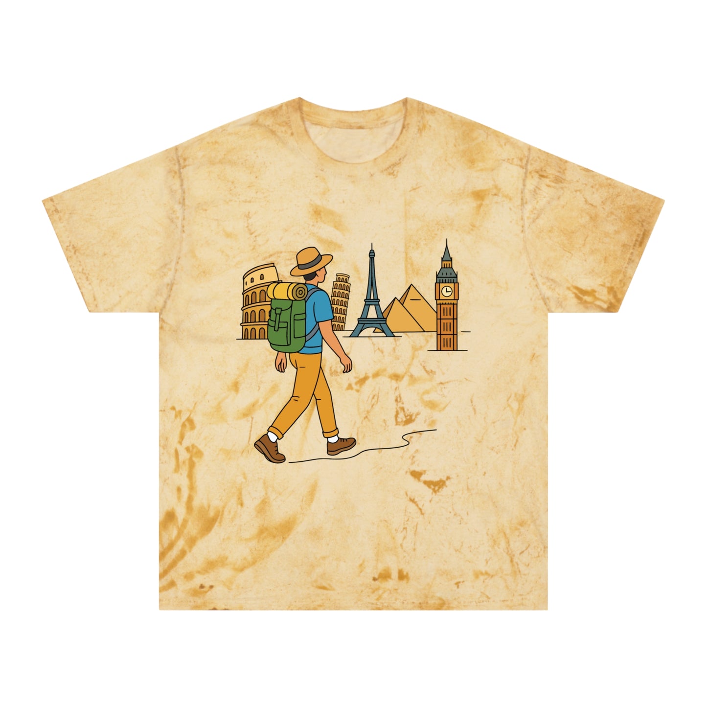 Color Blast Travel Tee | World Landmark Edition