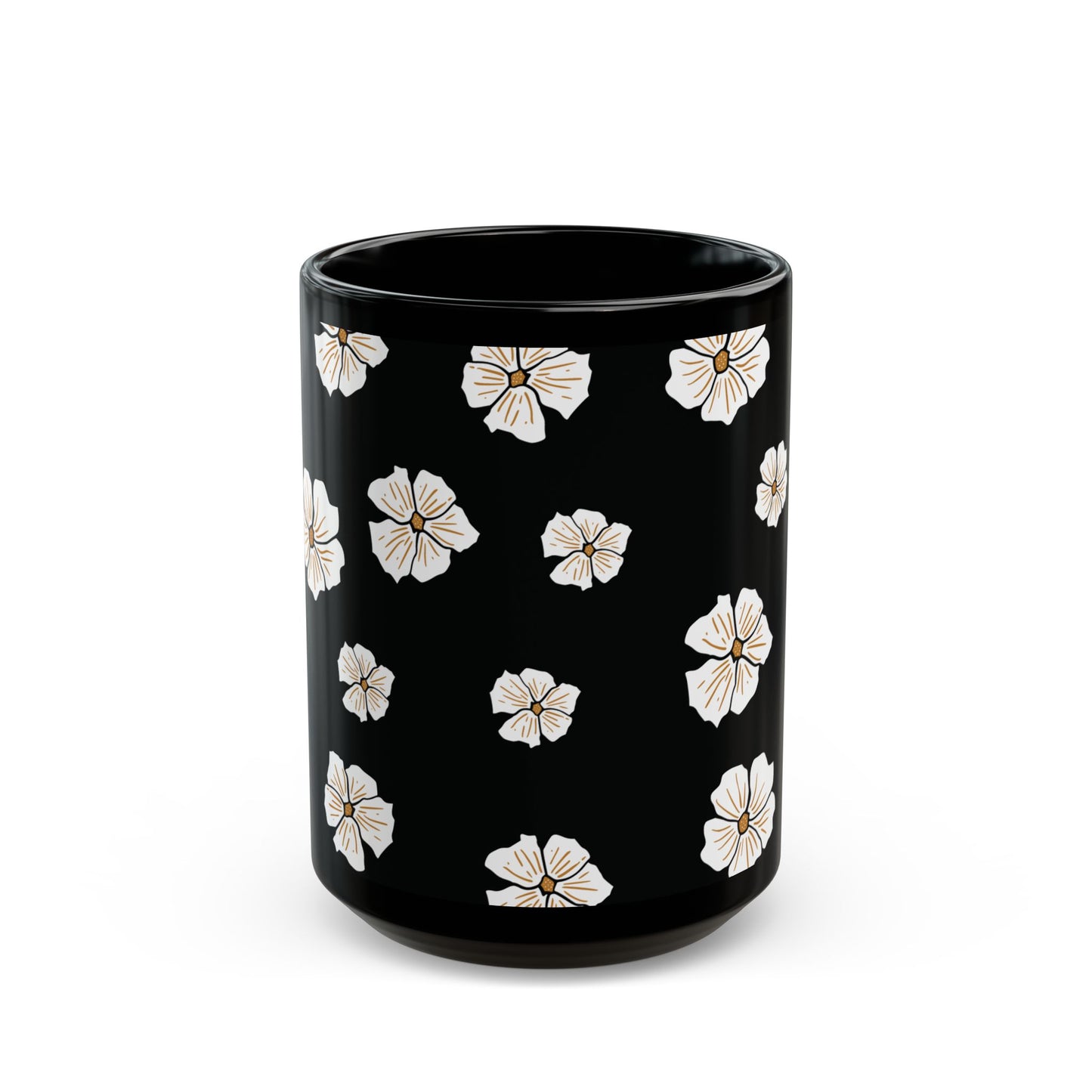 Luxury Bloom Black Mug | Premium Floral Ceramic Mug