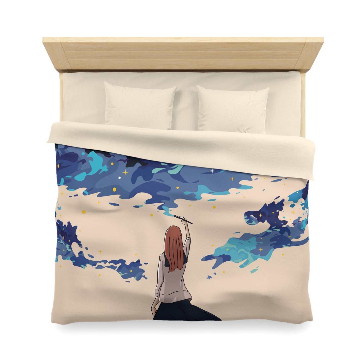 “She Paints the Night Sky” | Artistic Luxury Duvet Cover
