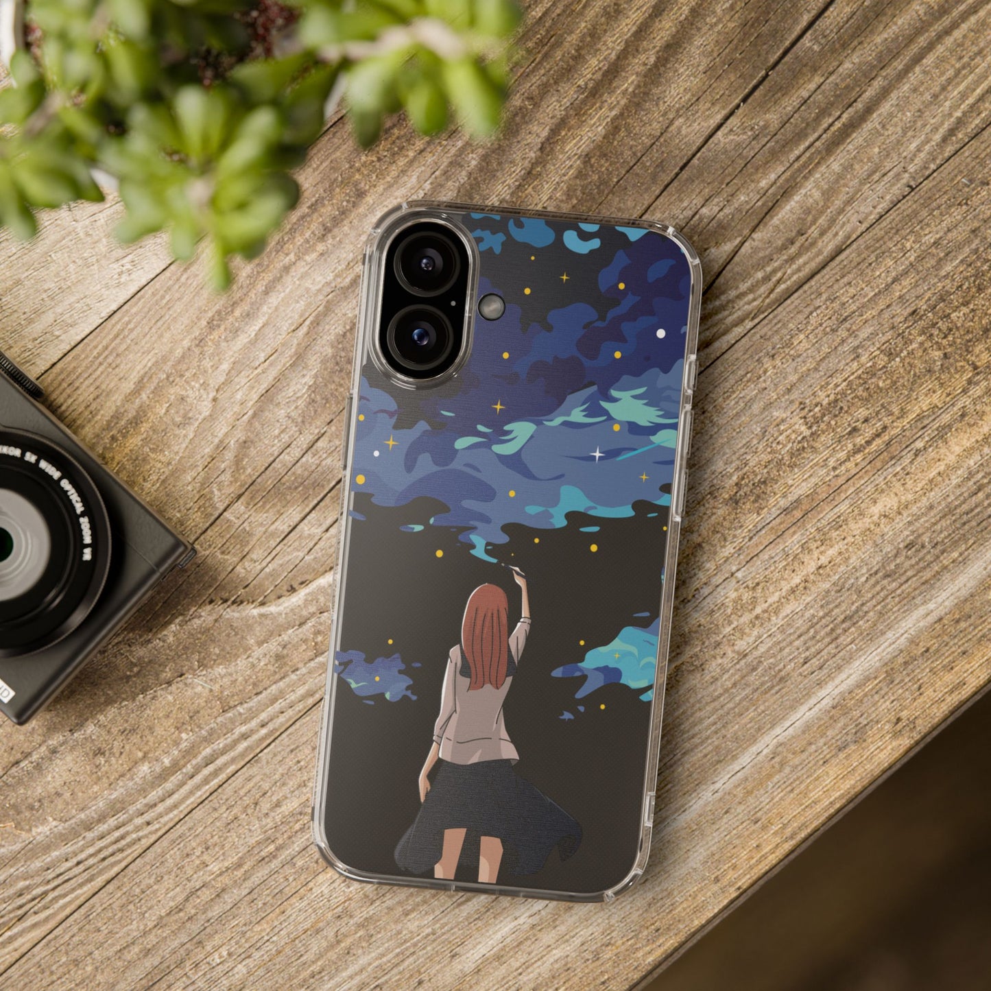 “She Paints the Sky” Clear Phone Case | A Pocketful of Stars