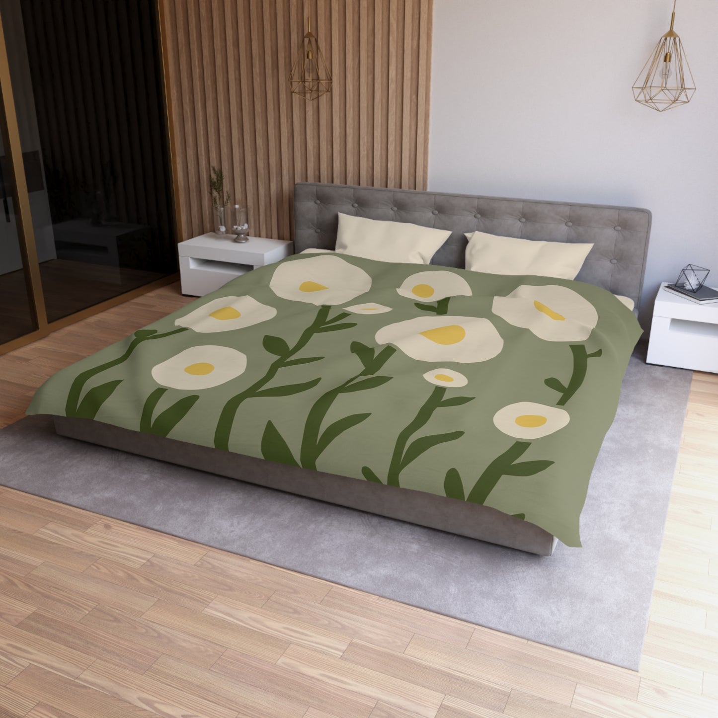 "Sunny Egg Bloom" Microfiber Duvet Cover | Cute & Minimalist Bedroom Vibes