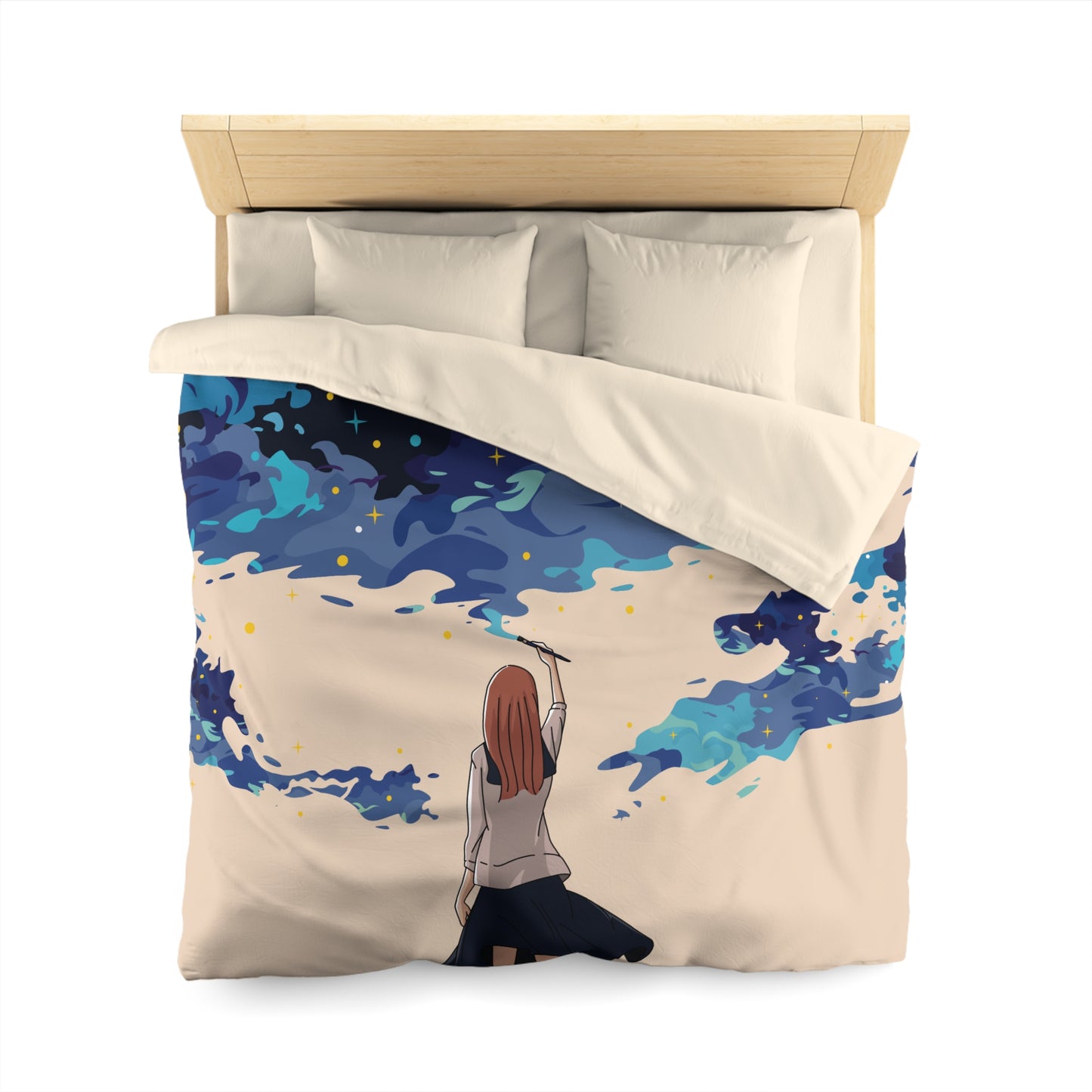 “She Paints the Night Sky” | Artistic Luxury Duvet Cover