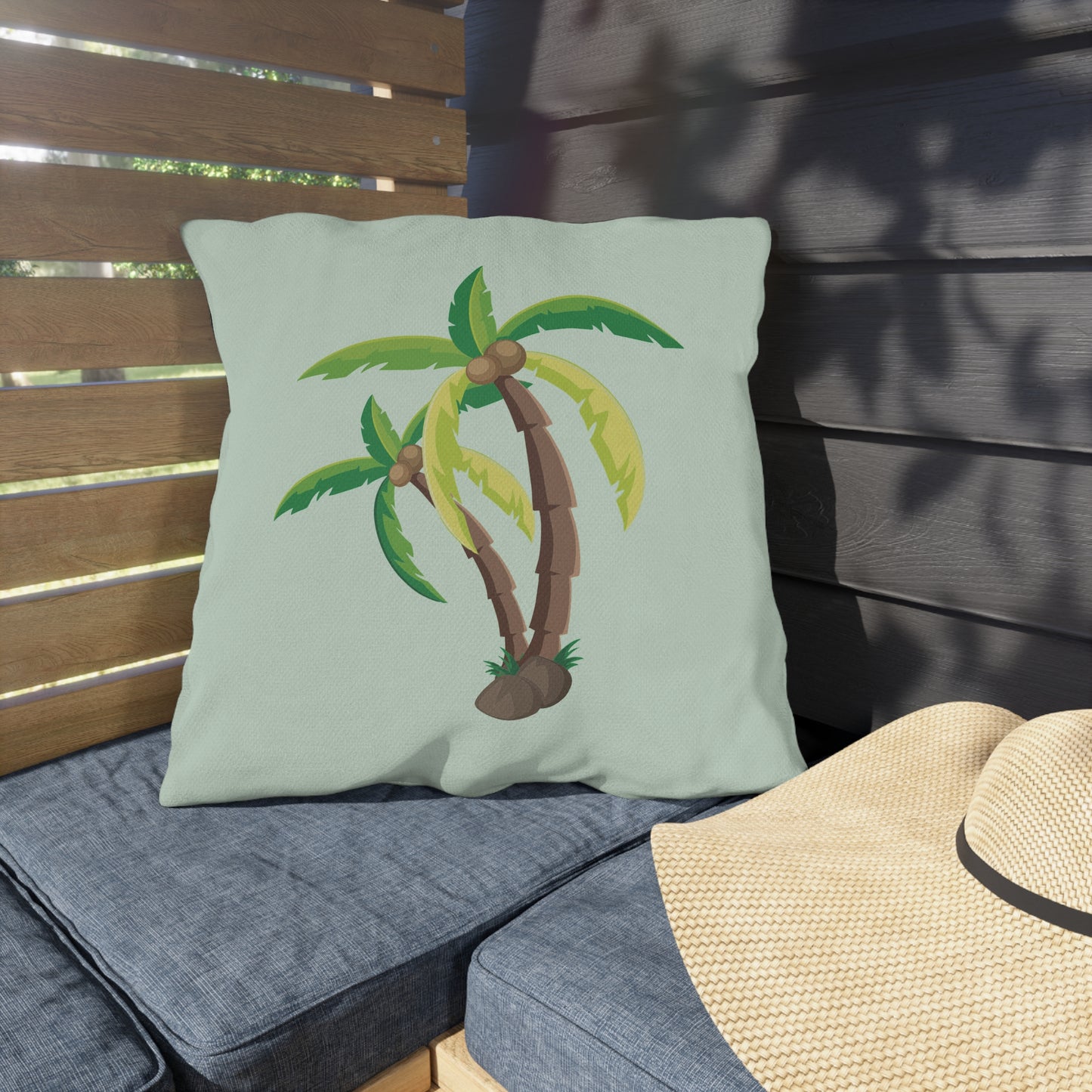 Palm Tree Outdoor Pillow | Tropical Island Vibe Decor