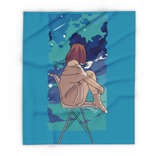 “Cloudwatcher” Fleece Blanket | A Moment of Quiet Bliss
