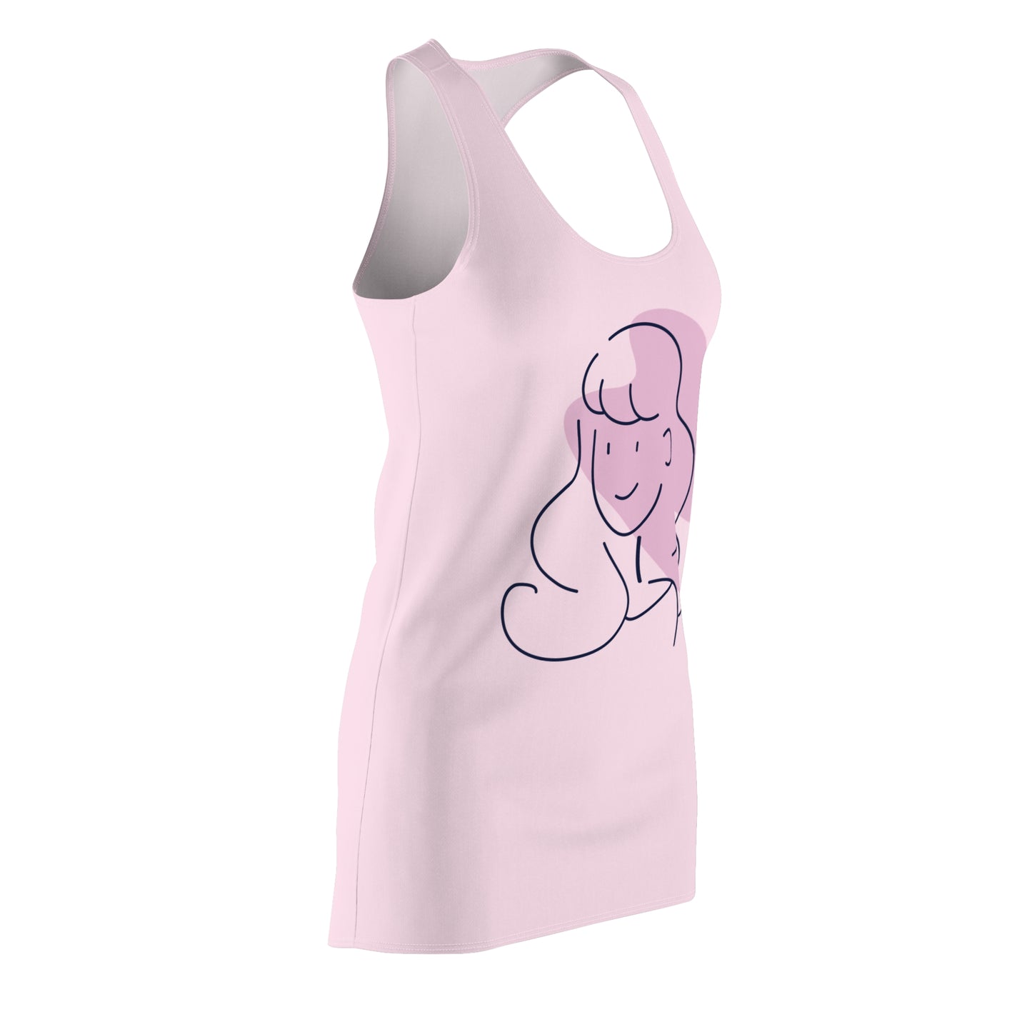 Racerback Dress | Artistic Hand-Drawn Girl Design