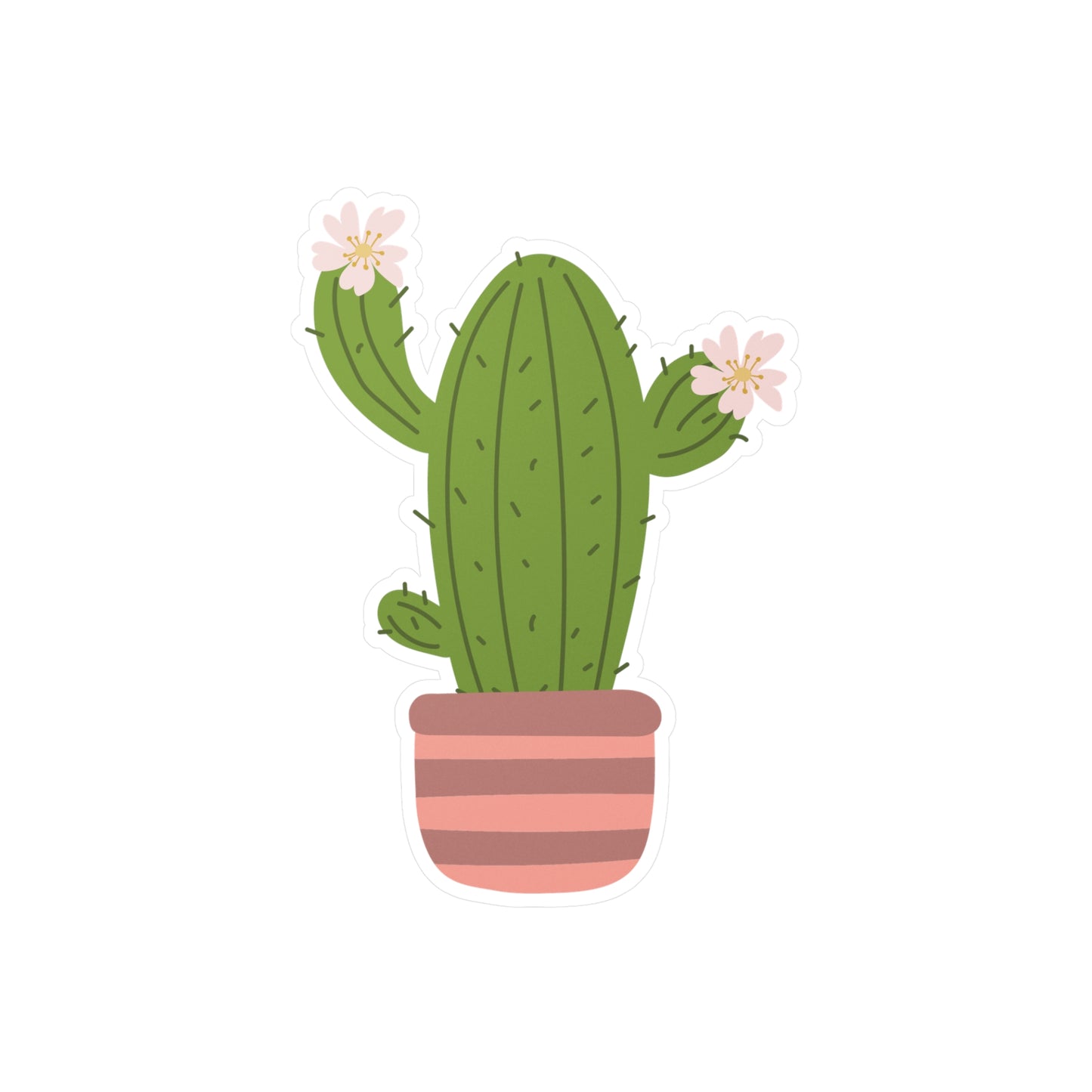 Cartoon Cactus Vinyl Sticker | Fun & Fresh for Everyday Vibes