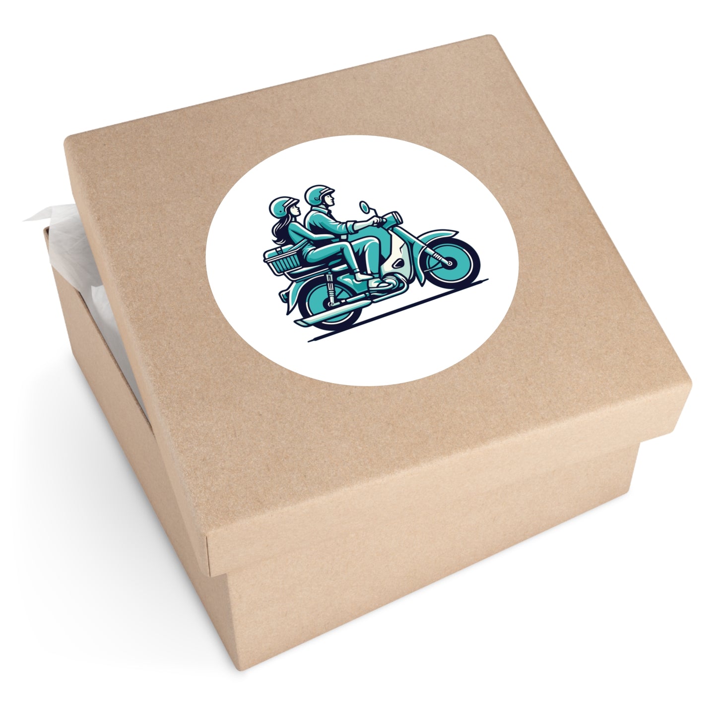 Round Sticker | Couple on the Road