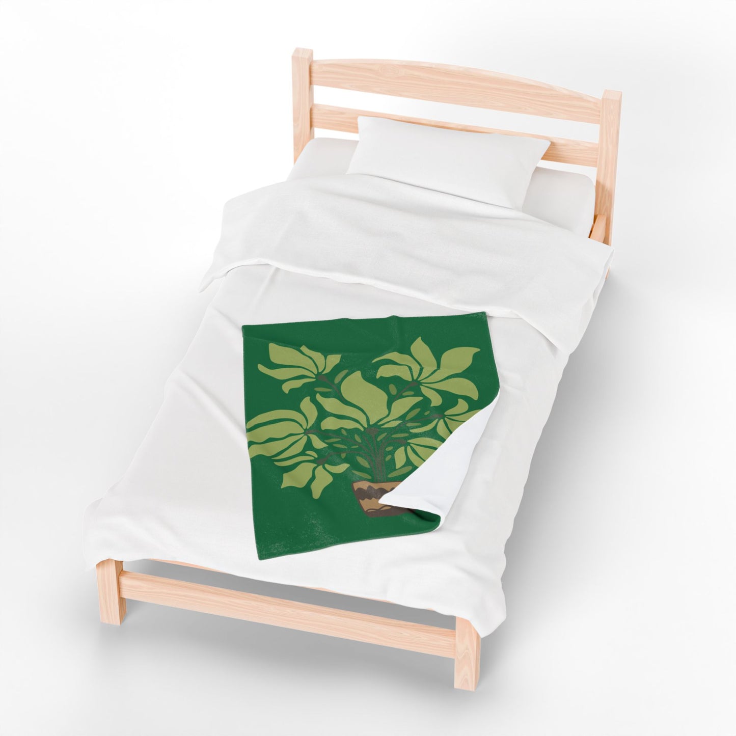 Velveteen Plush Blanket | A Quiet Green Corner