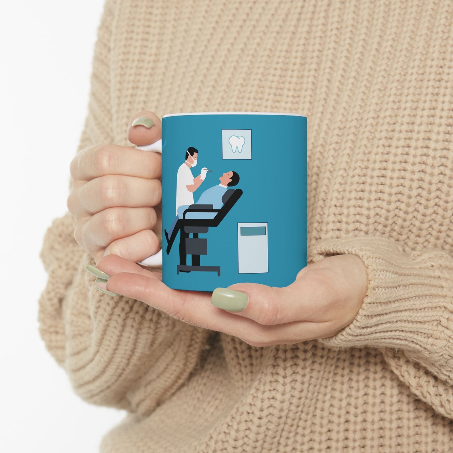 “Tooth & Smile” Ceramic Mug | Minimalist Fun for Dental Lovers