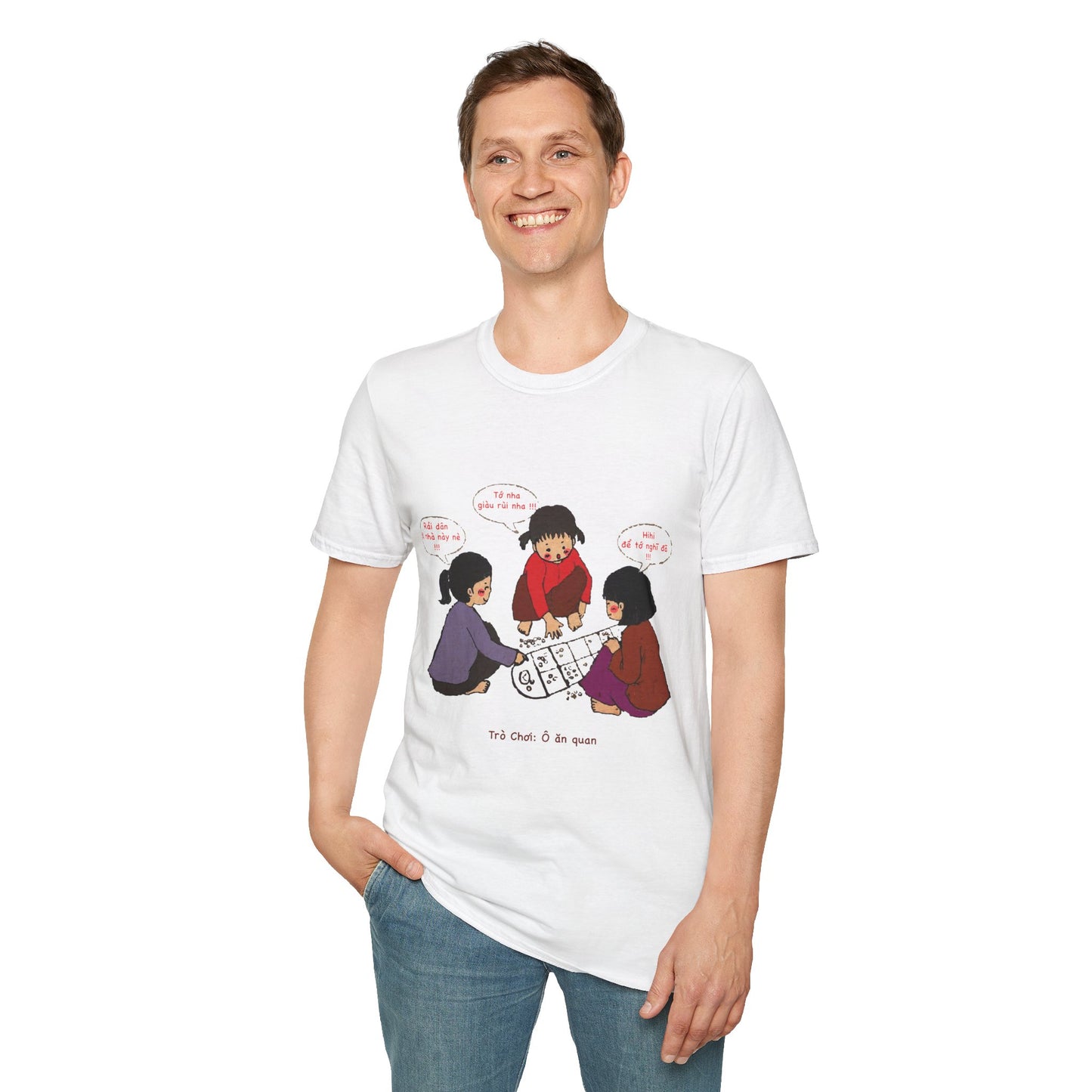Unisex Softstyle Tee | "O An Quan" | Vietnamese Childhood Board Game Tee