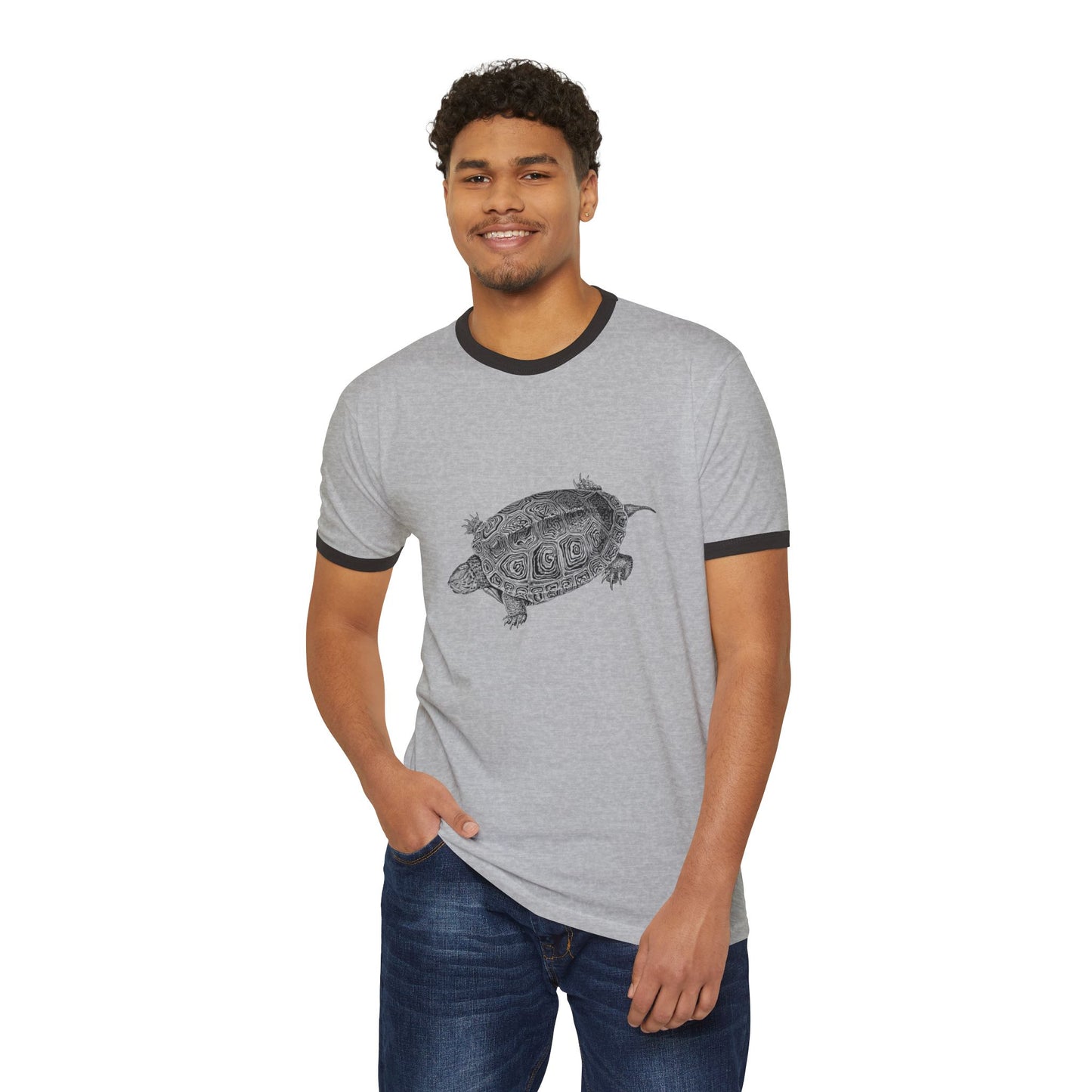 Ringer T-Shirt | Ocean Vibes | Say Hello to the Sea Turtle