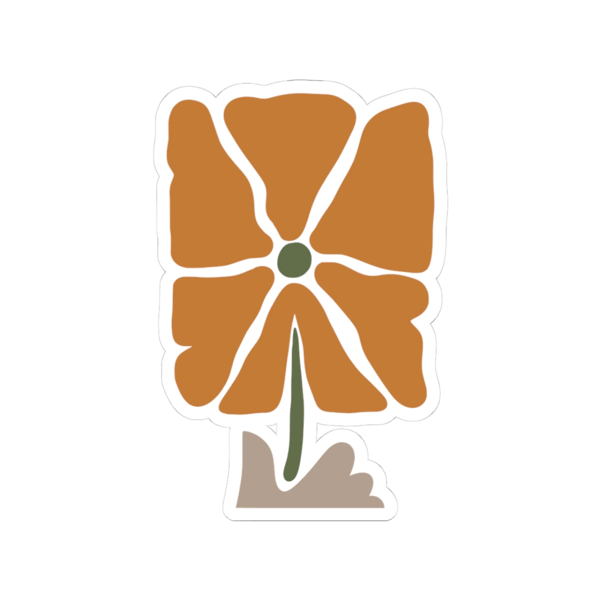 Silent Bloom | Minimalist Kiss-Cut Sticker