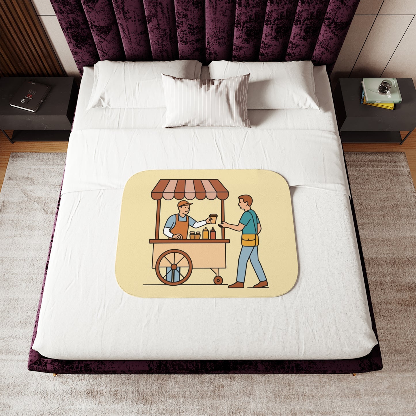 “Street Food Comfort” Sherpa Blanket | Cozy Bite of Urban Culture