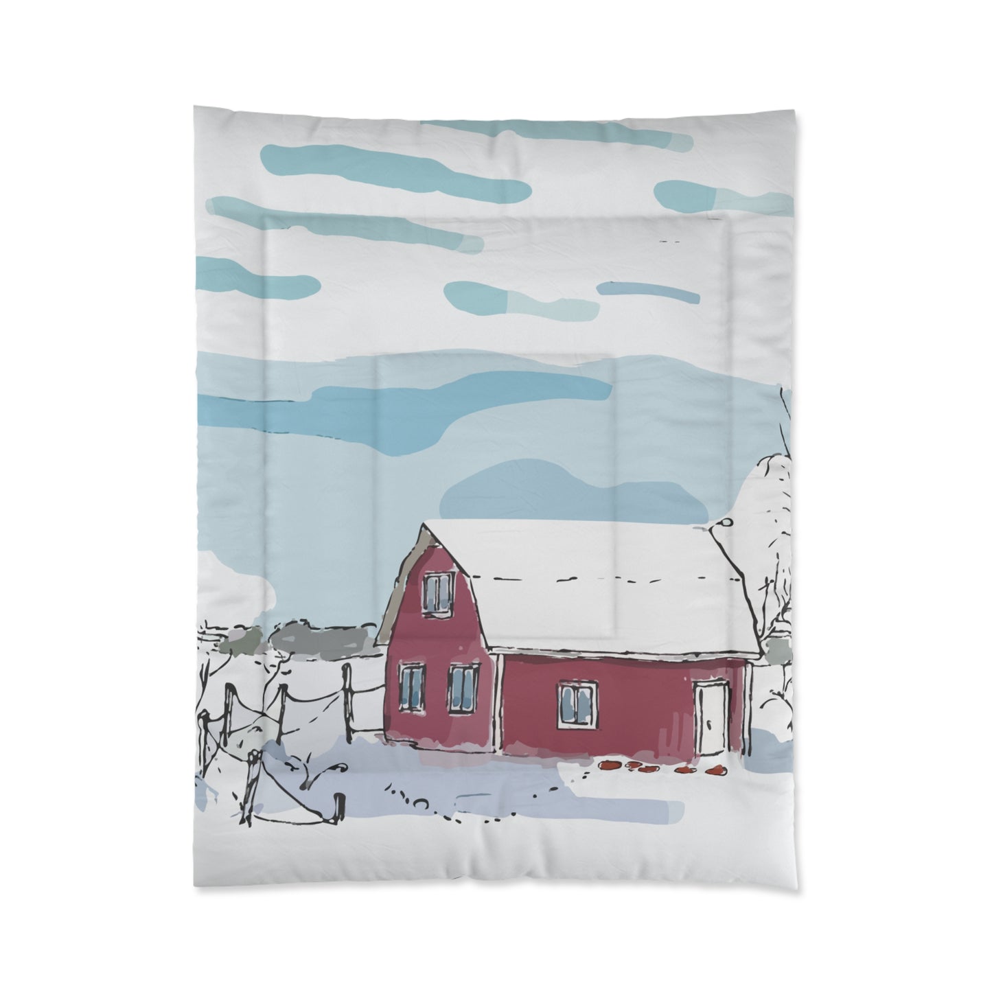 Luxury Comforter | Winter Cottage Serenity