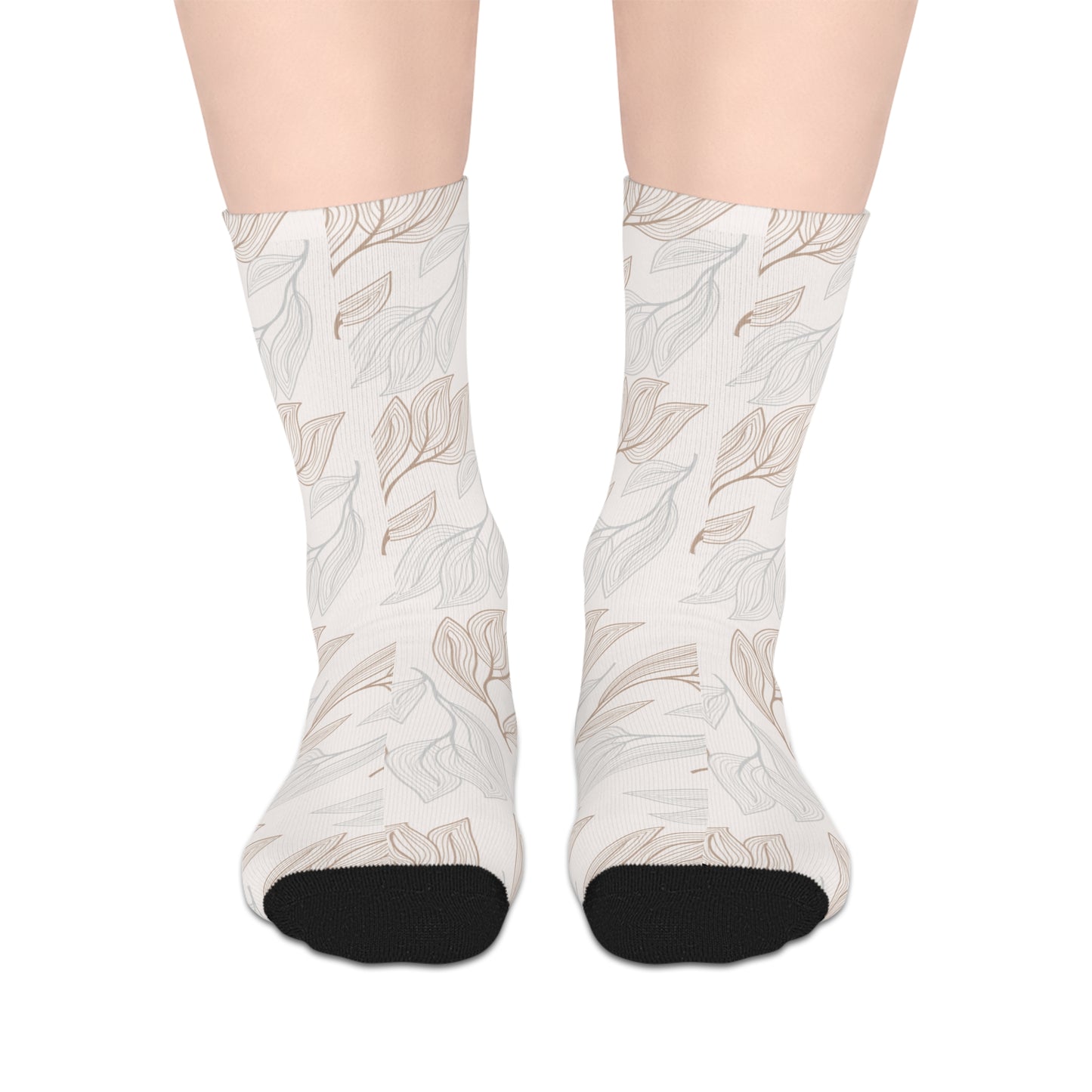 Natural Form Mid Socks | Abstract Nature Leaf Design