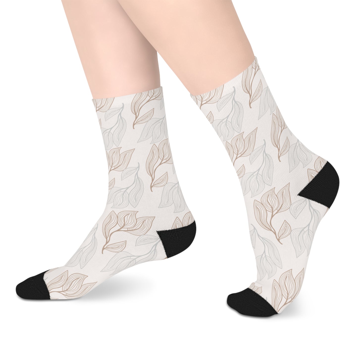 Natural Form Mid Socks | Abstract Nature Leaf Design