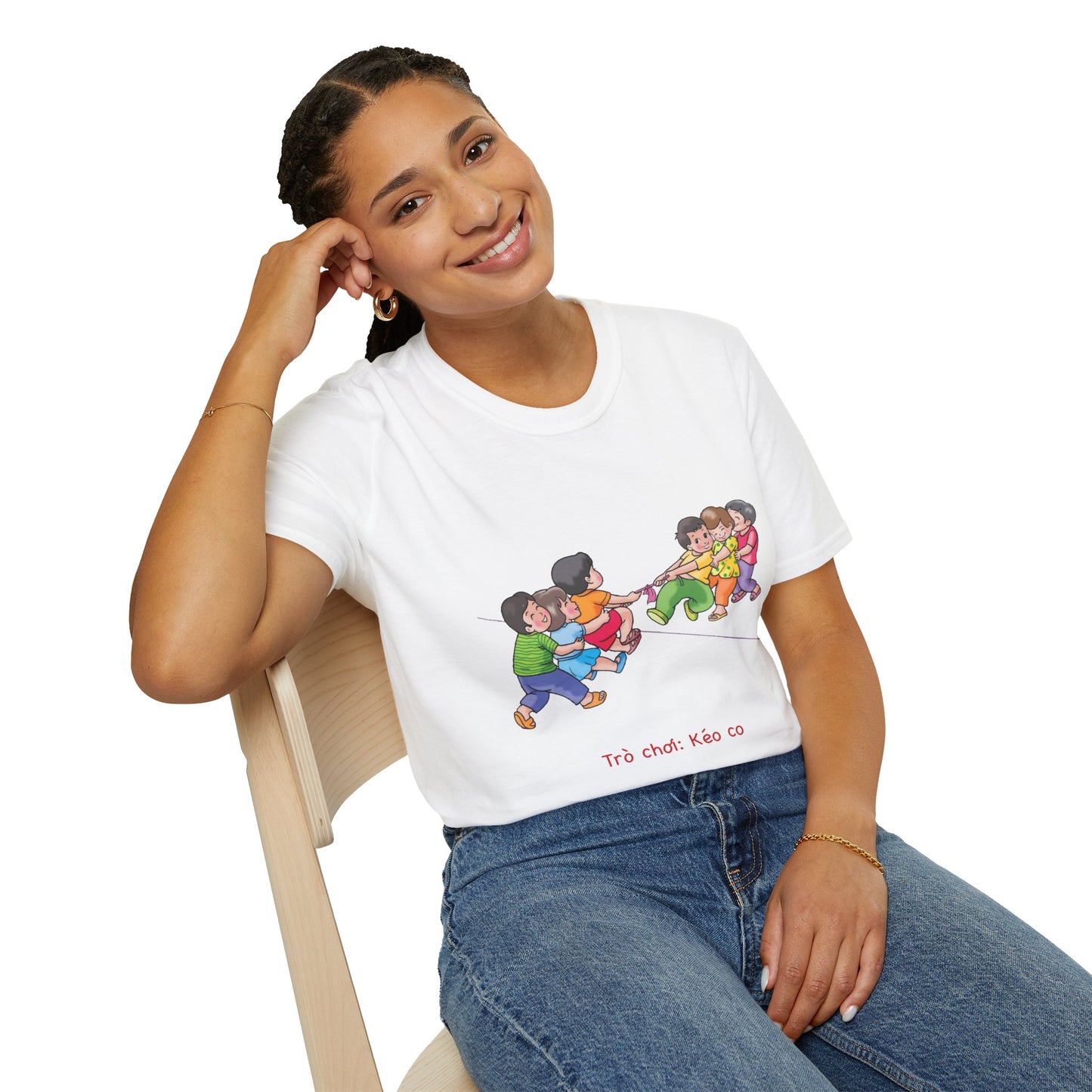 Unisex Softstyle Tee – "Keo Co" | Traditional Vietnamese Tug of War Game